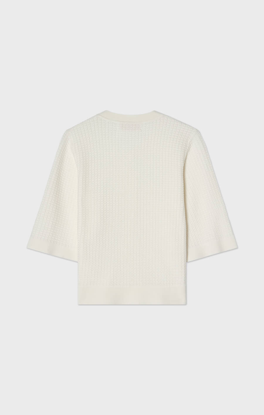 Palmer Textured Cotton Cardigan Ecru