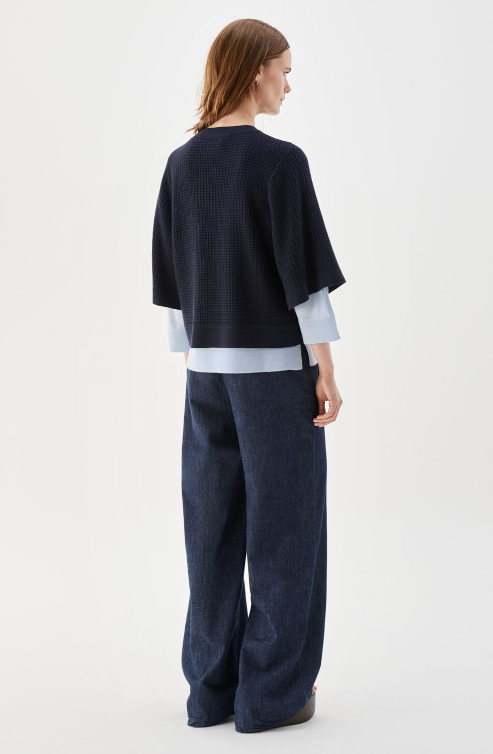 Palmer Textured Cotton Cardigan Marine