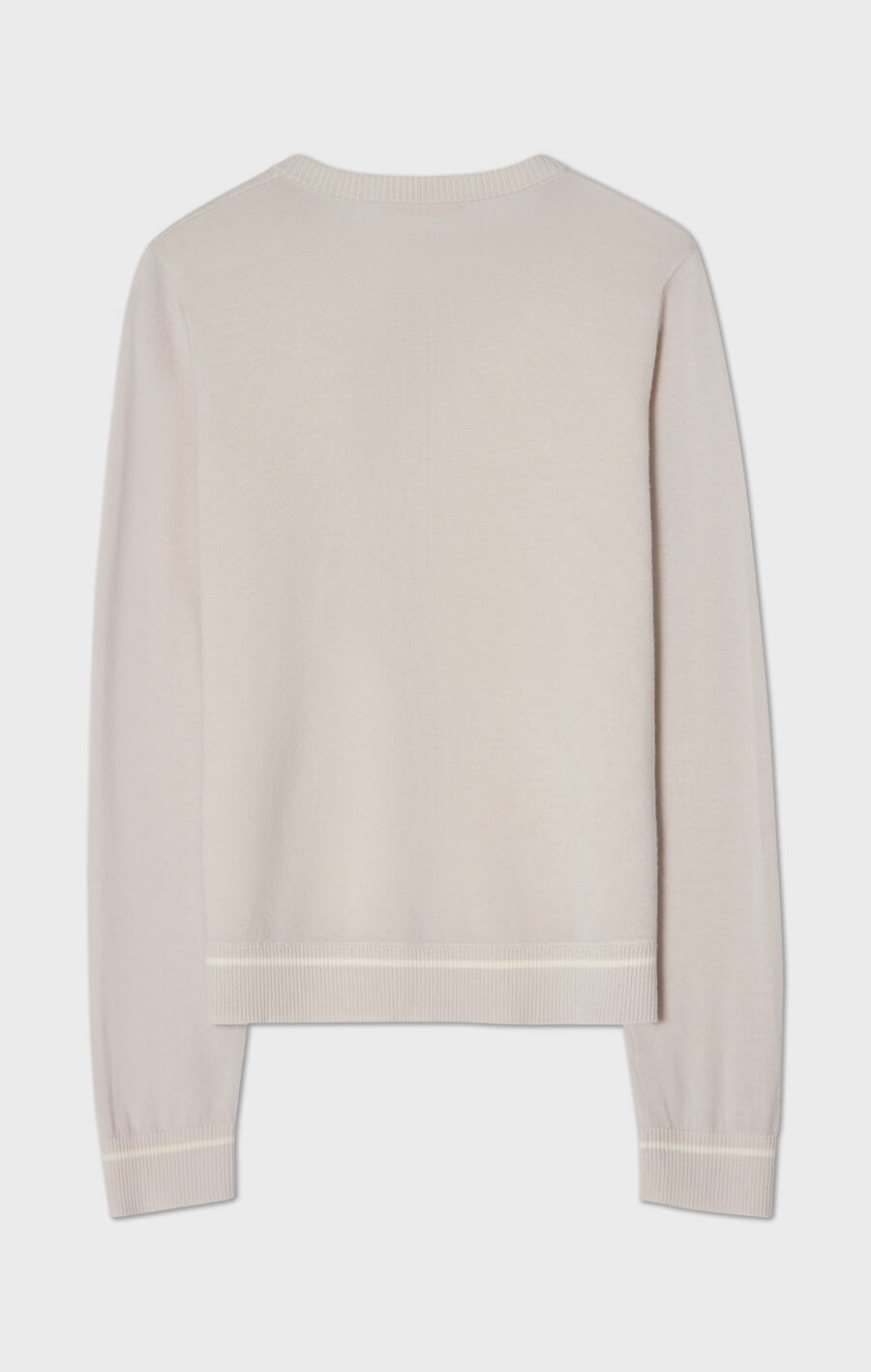 Penelope Jacquard Merino Wool Cardigan Silver Birch/Ecru