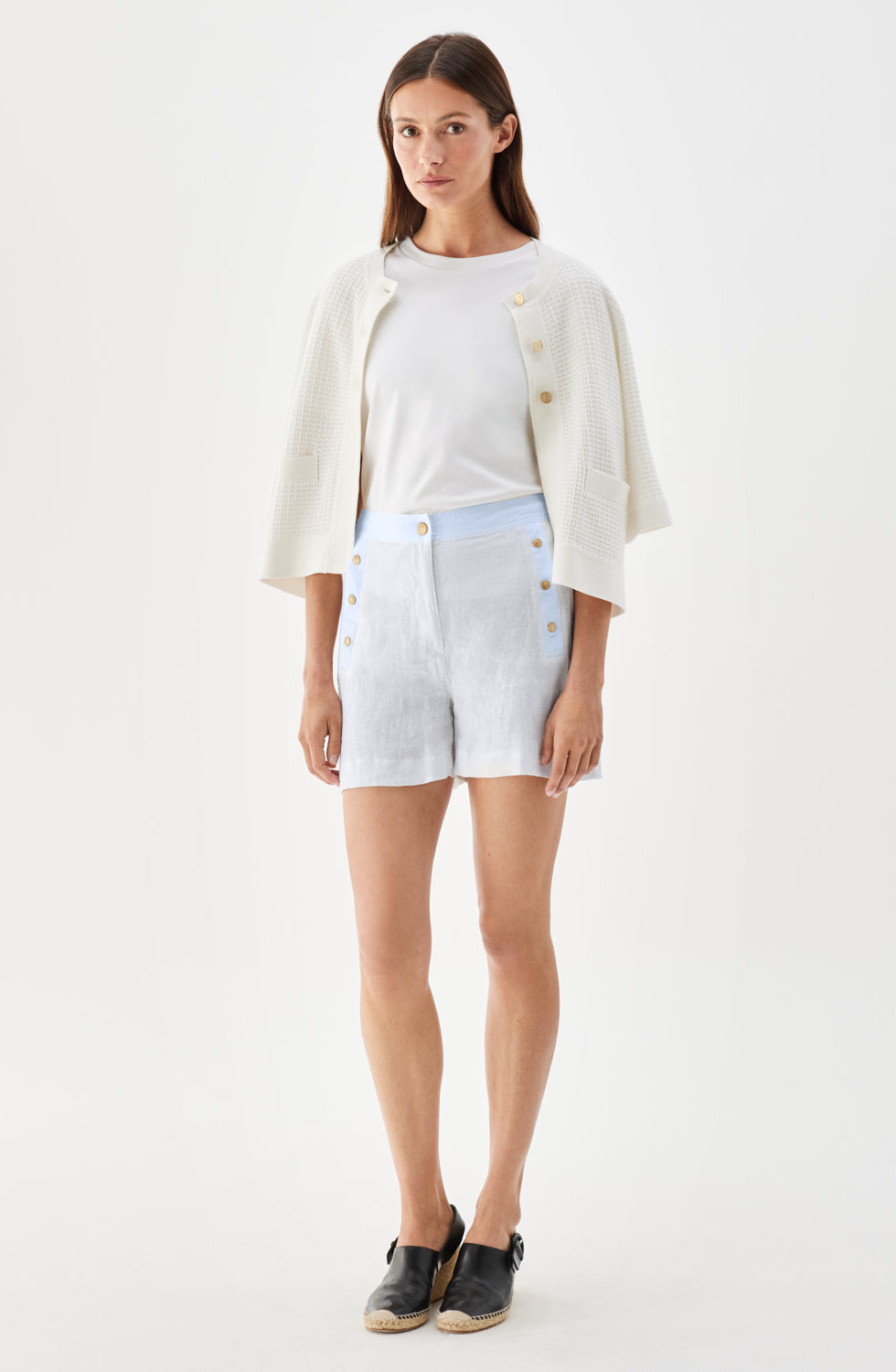 Pixie Linen Shorts Ice Blue