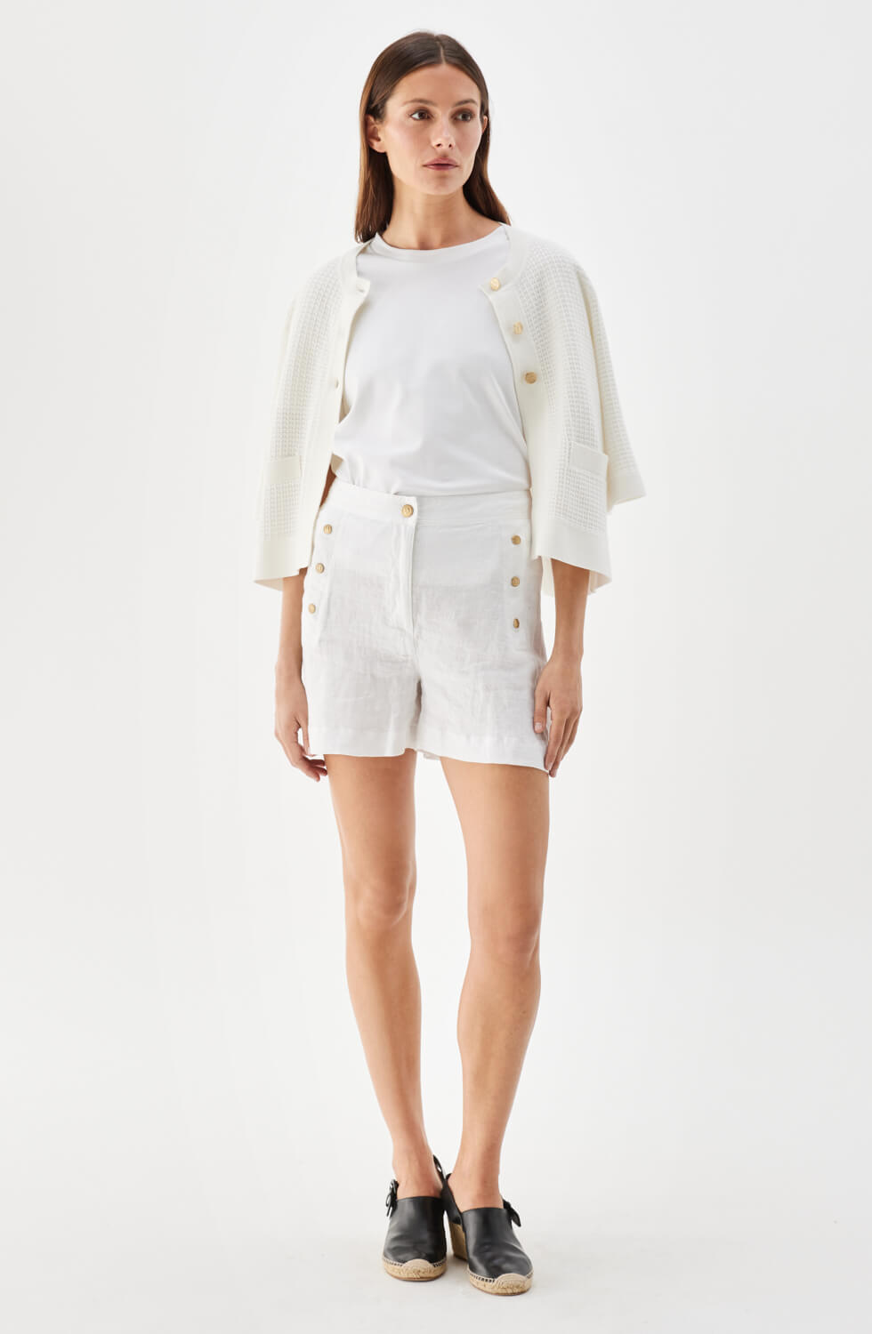 Pixie Linneshorts Vit