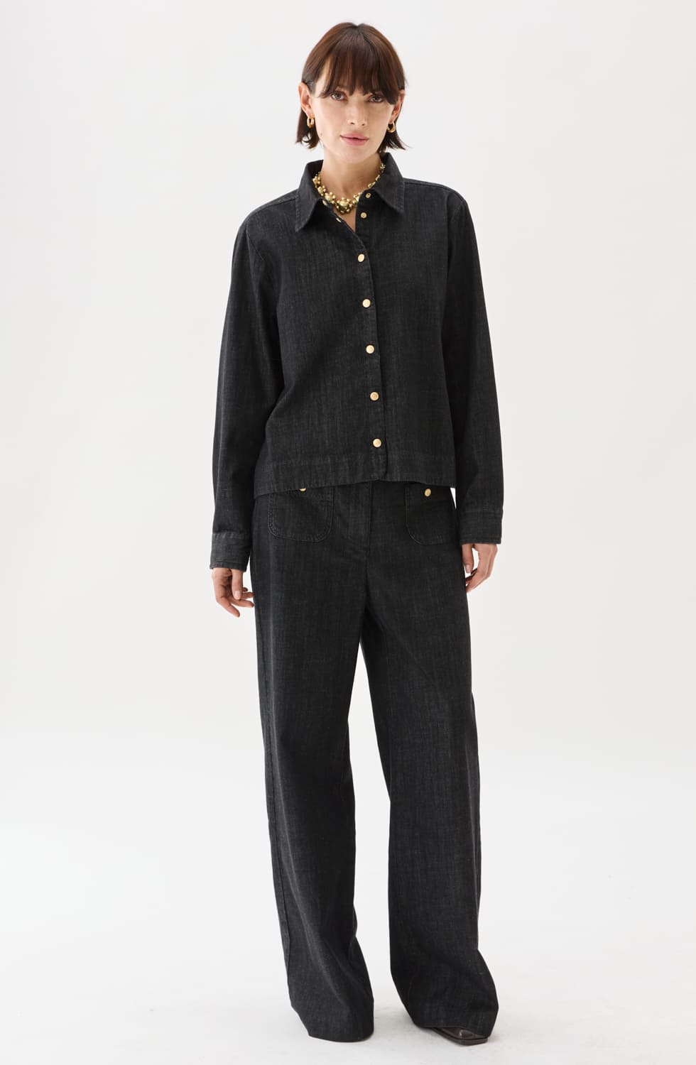 Poppy Shirt Black Denim