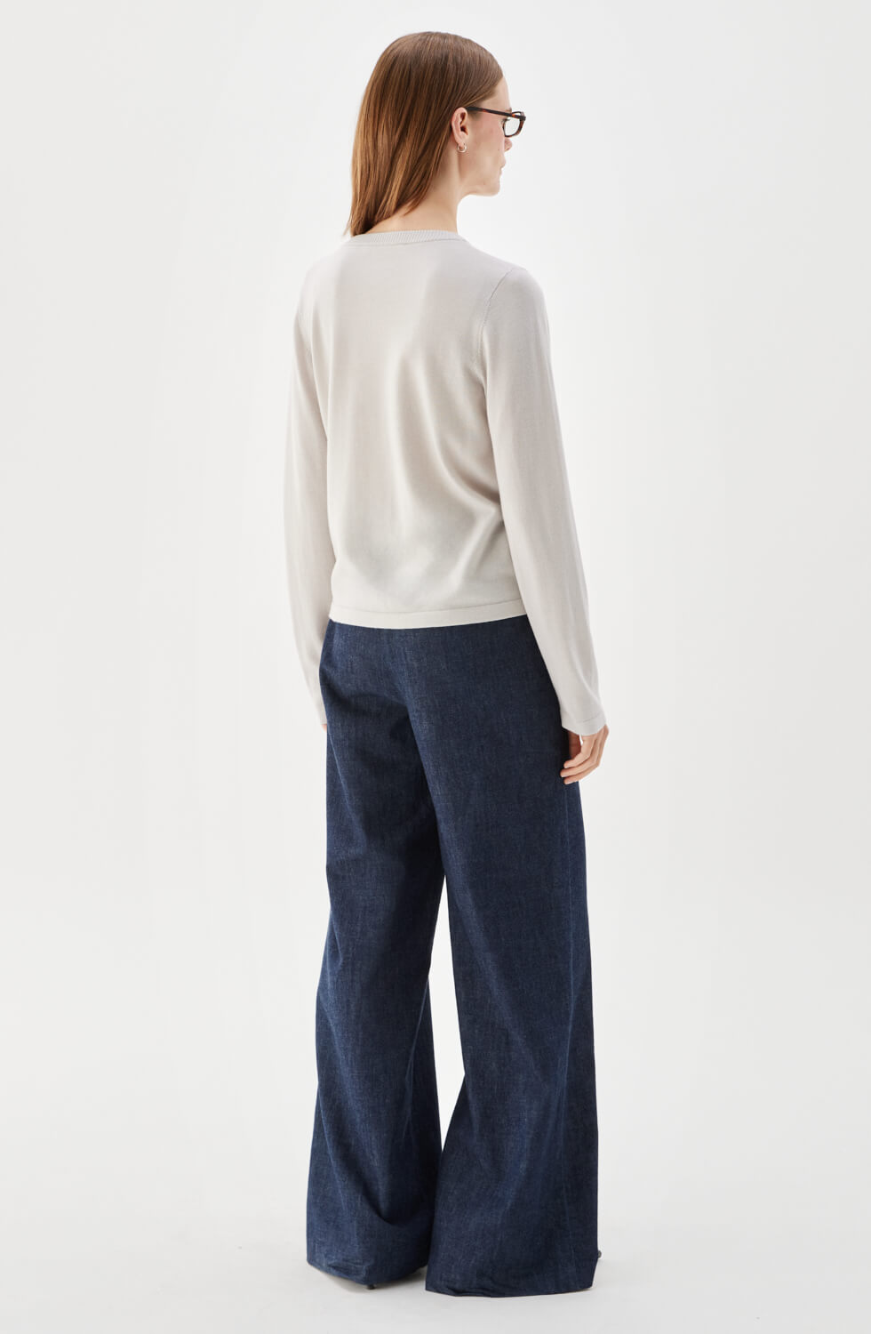 Presley kofta i merinoull ljusgrå