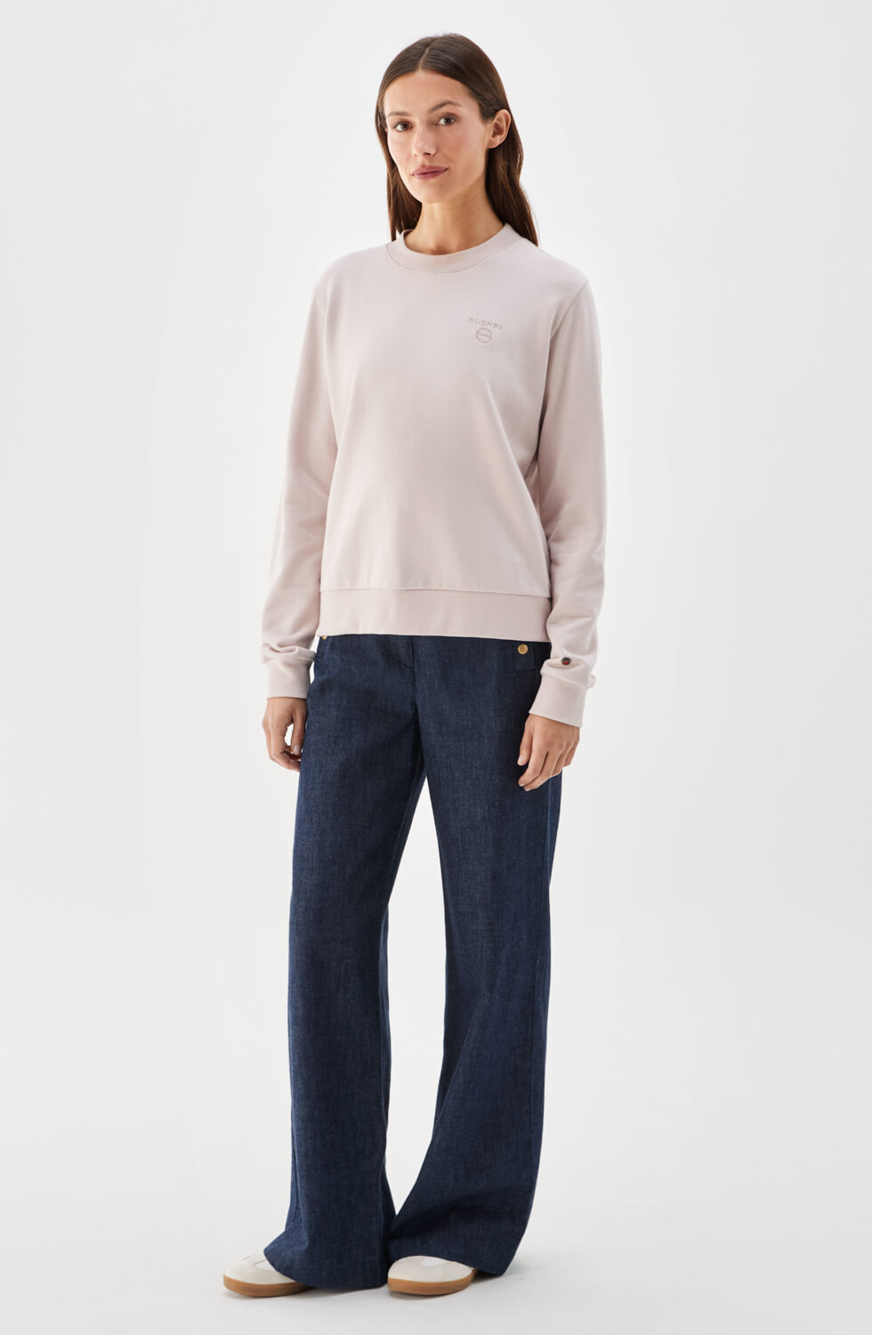 Samantha sweatshirt med broderi ljusrosa