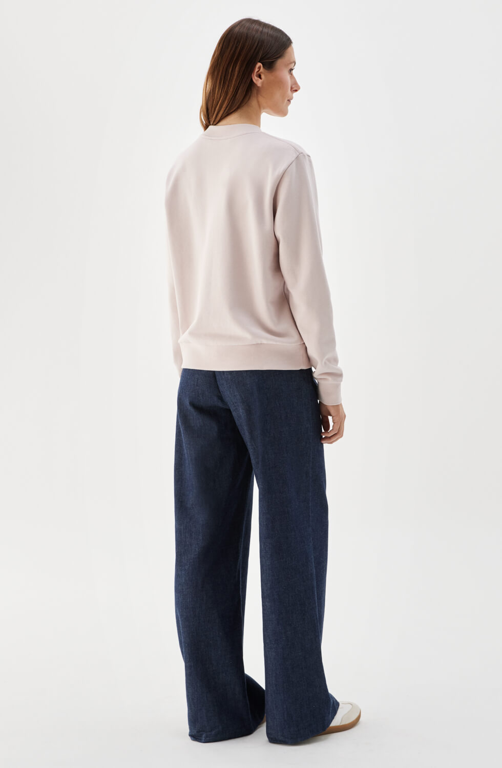 Samantha sweatshirt med broderi ljusrosa