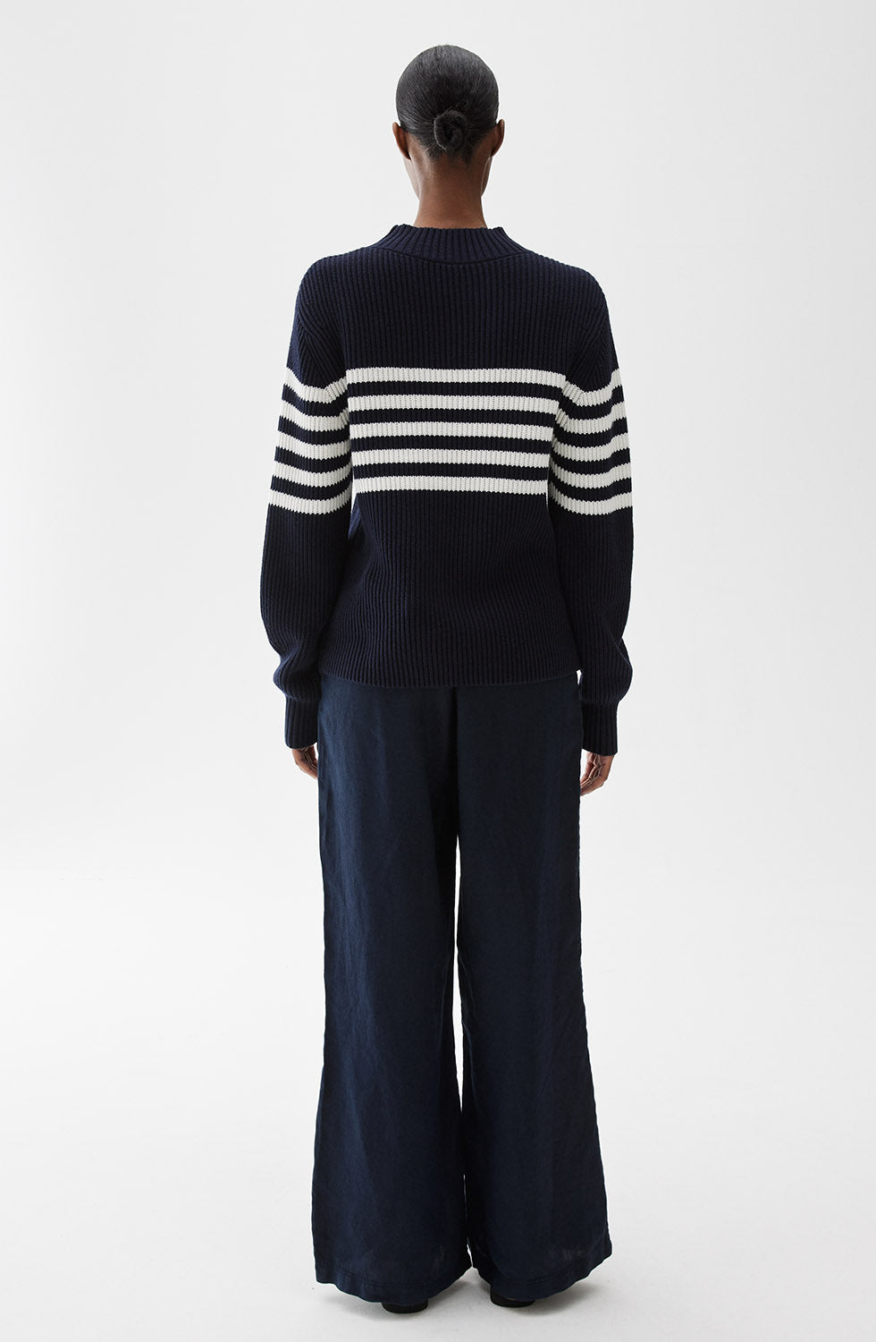 Tamara Striped Sweater Marine/Ecru