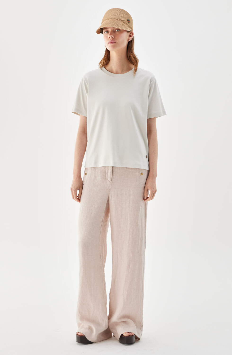 Tessa T-shirt i bomull ljusgrå