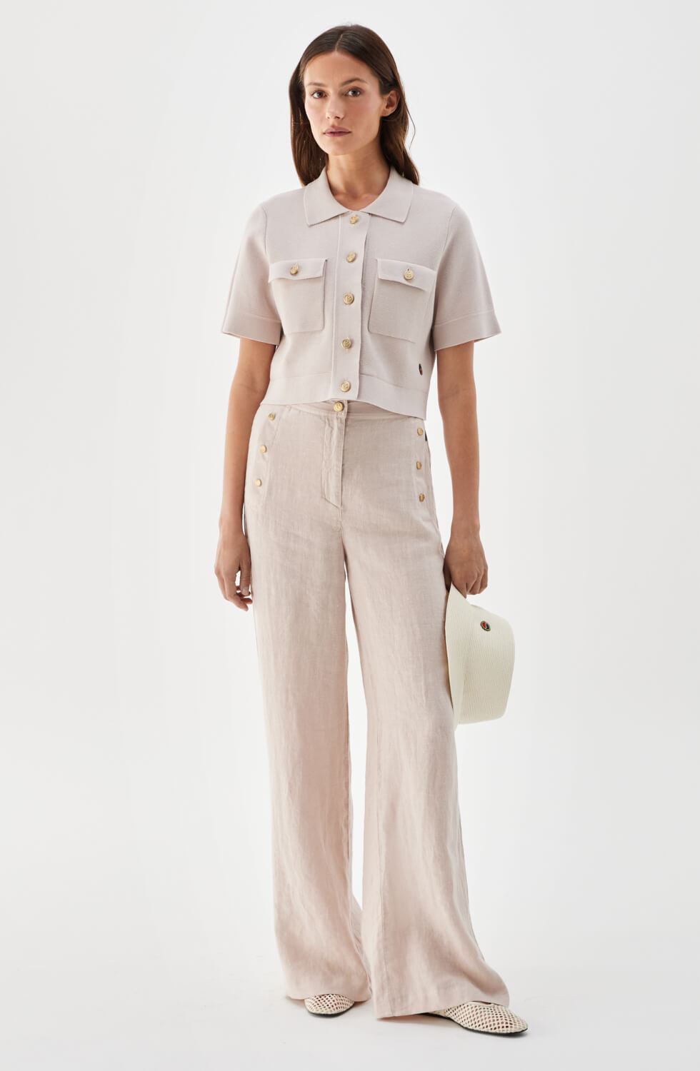 Valery kort jacka i bomull ljusrosa