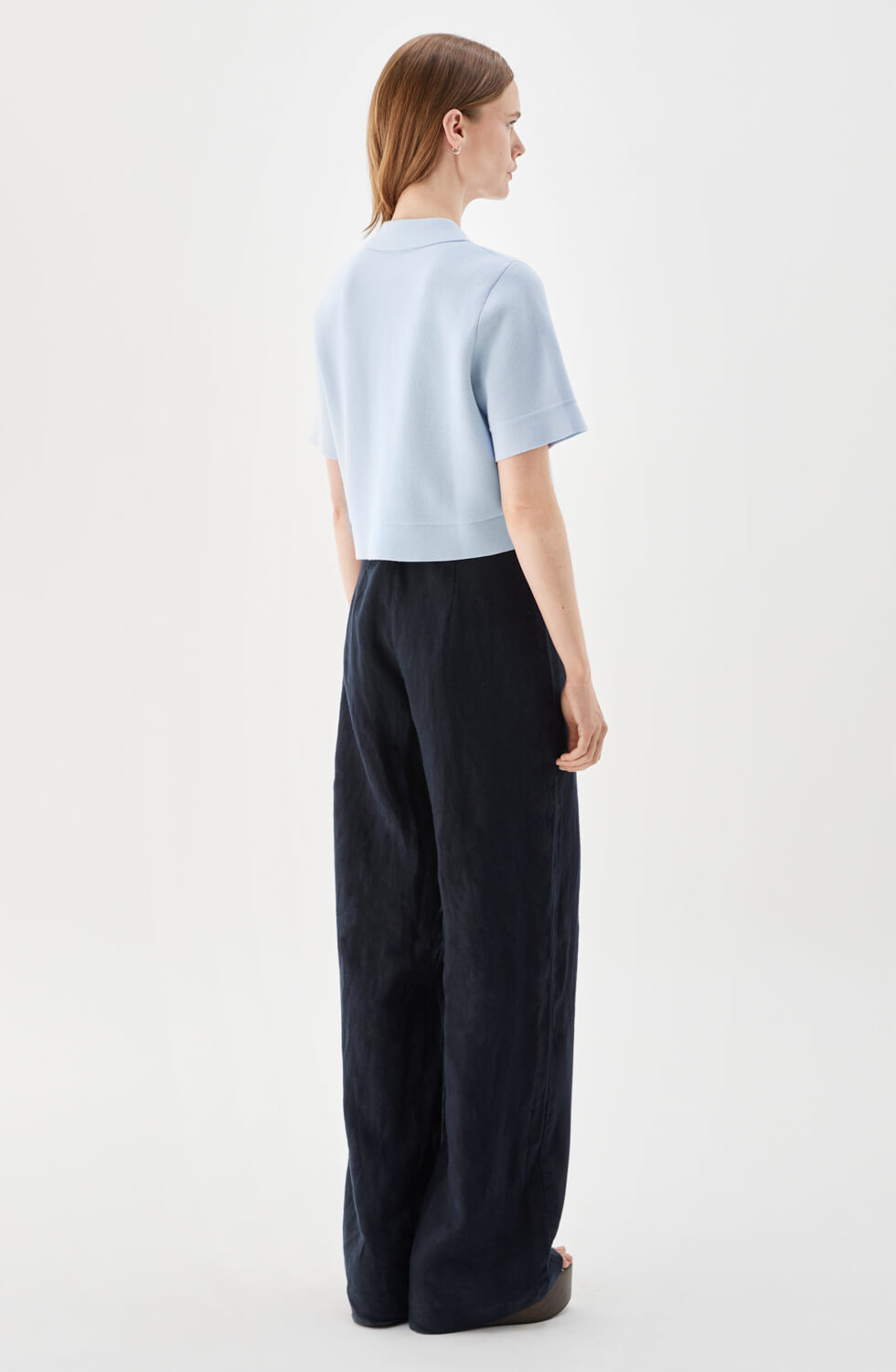 Valery kort jacka i bomull ljusblå