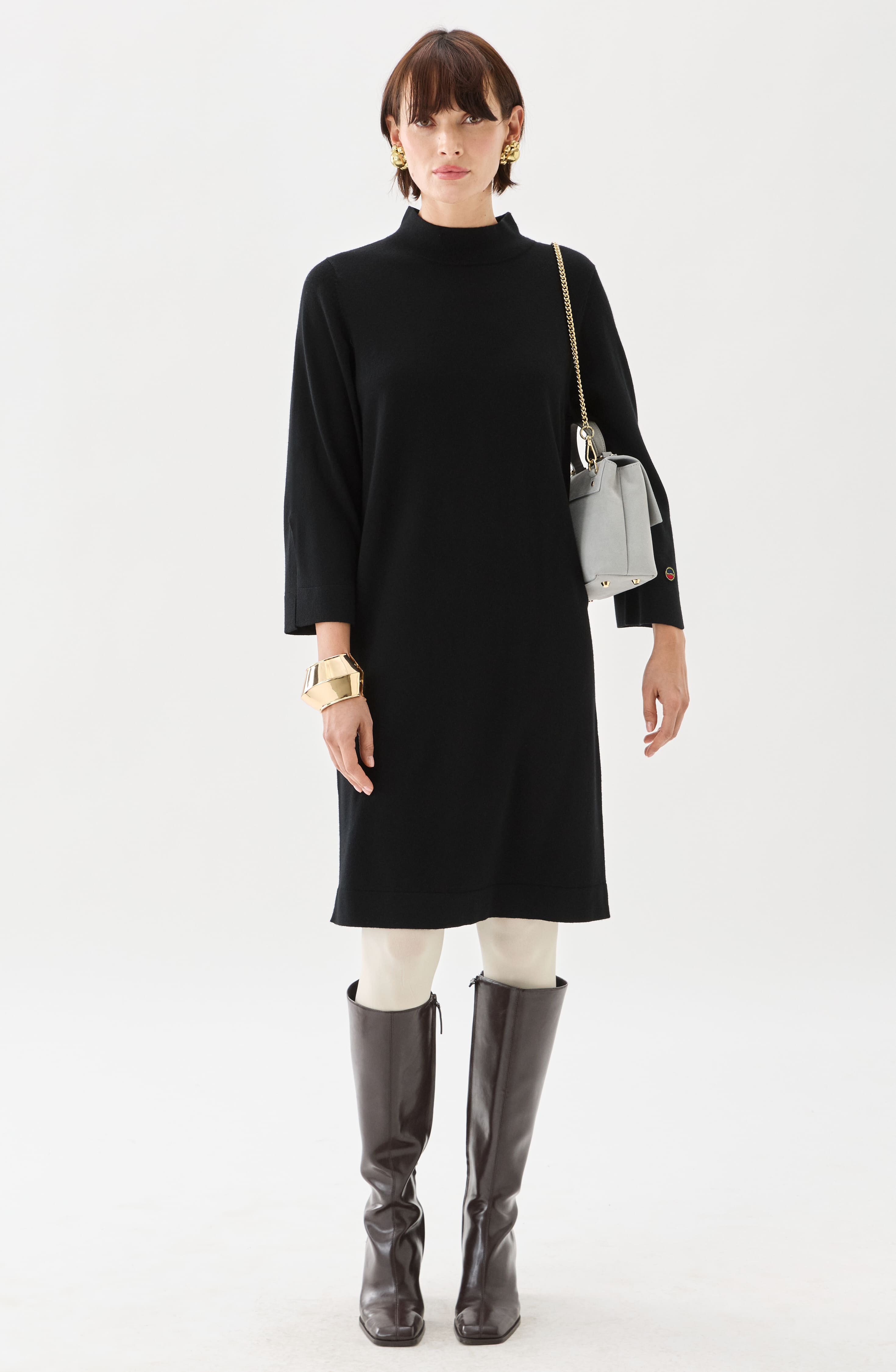 Vanessa Knitted Dress In Wool Black