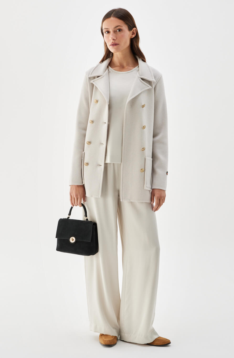 Victoria stickad jacka i ull ljusgrå