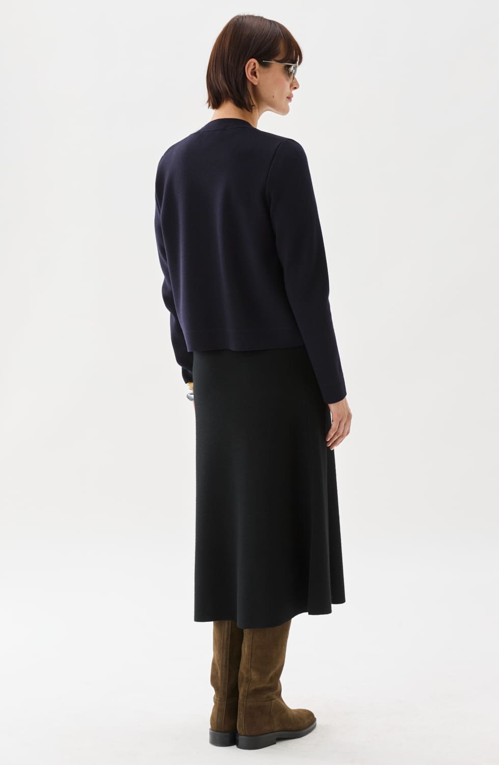 Aria Merino Wool Cardigan Marine