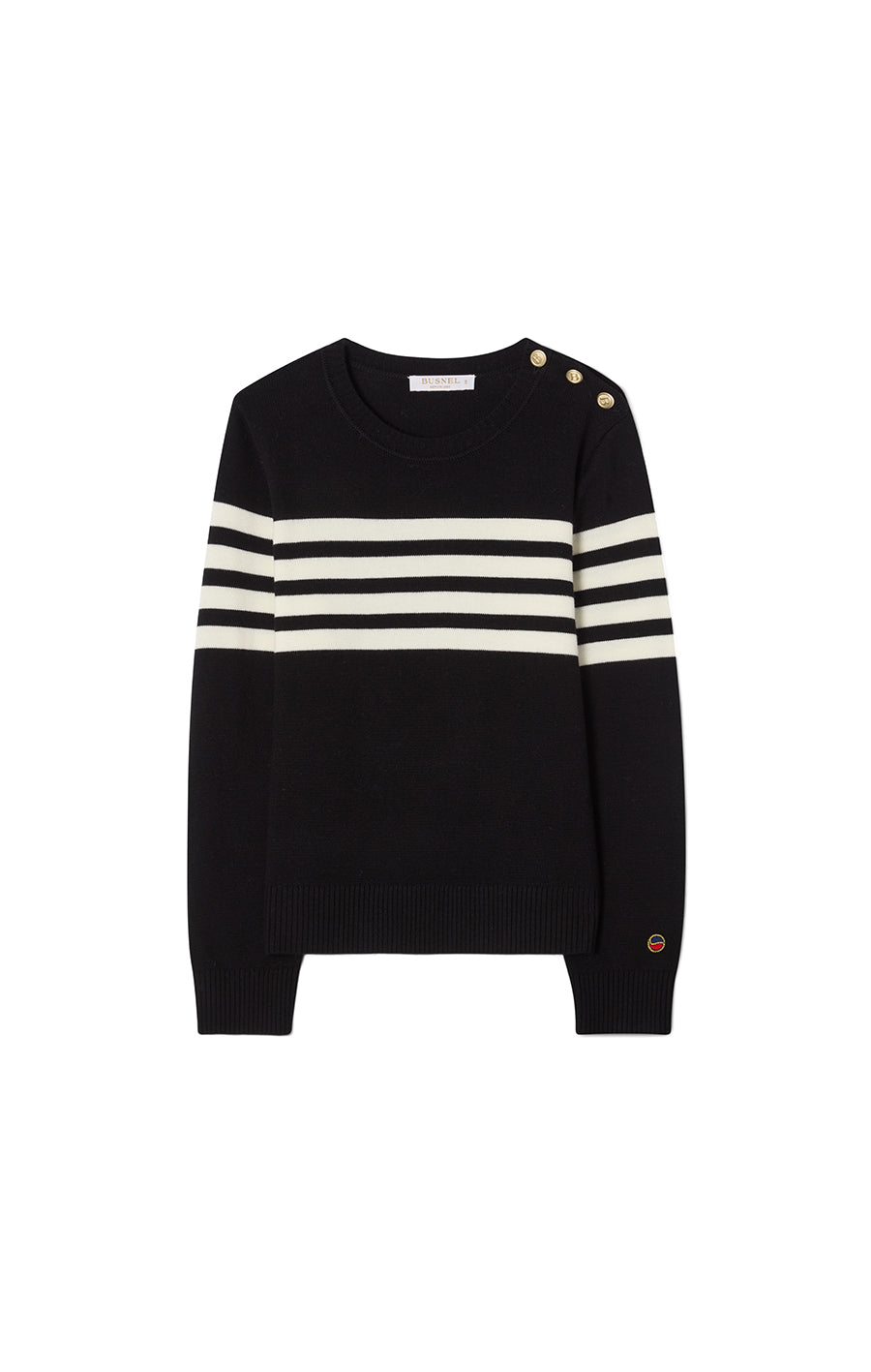 Alexandra Striped Sweater Black/Ecru