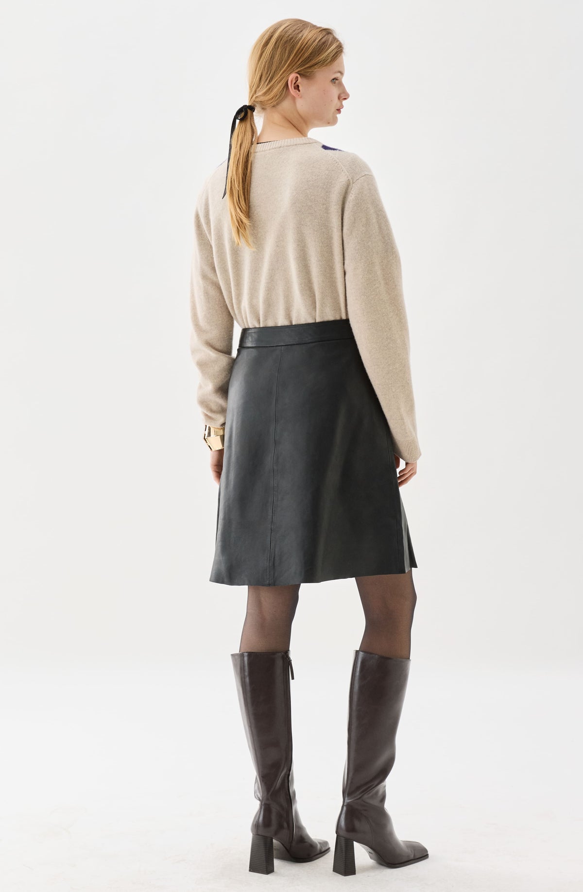Alianne Leather Skirt Black