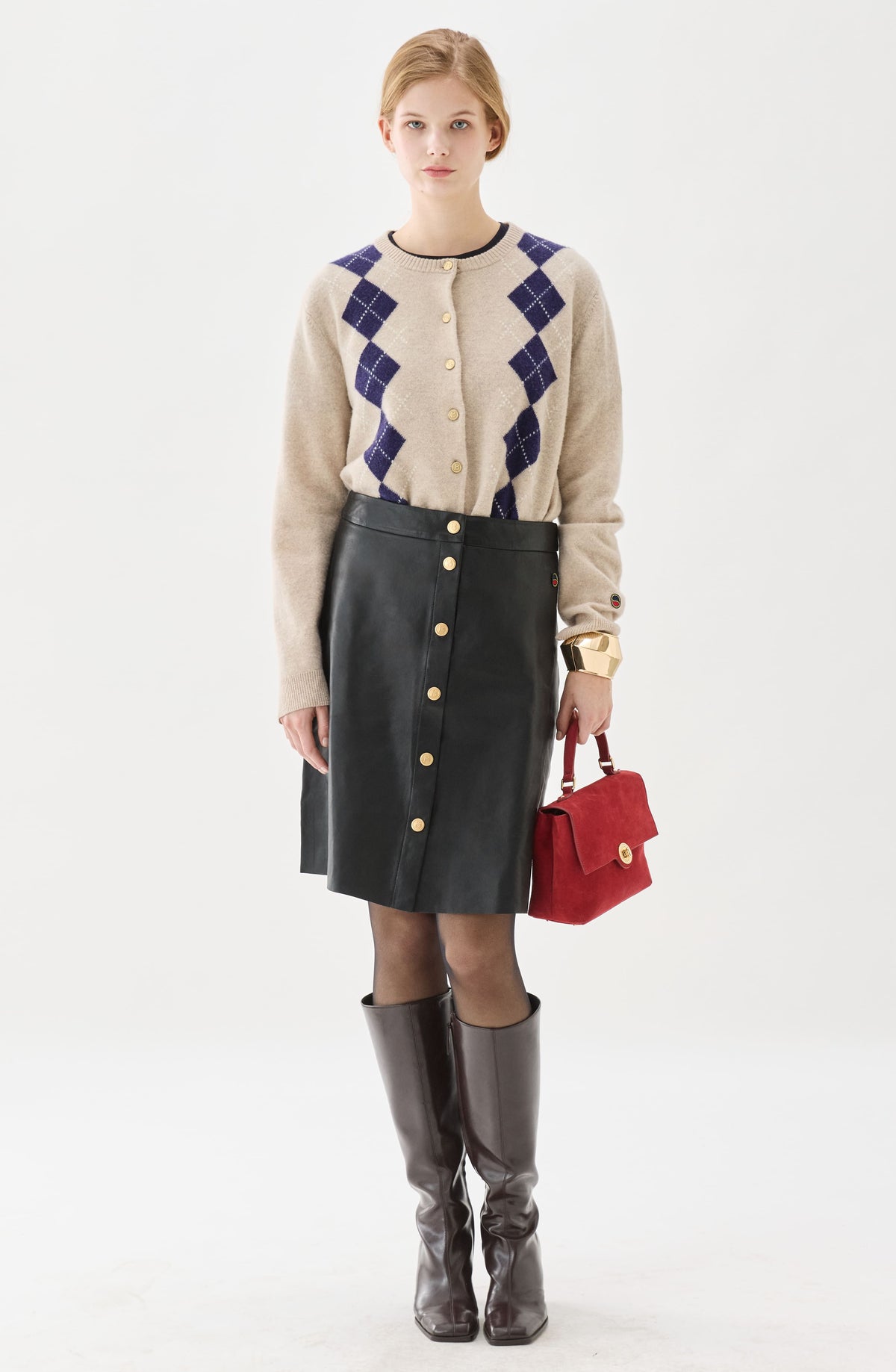 Alianne Leather Skirt Black
