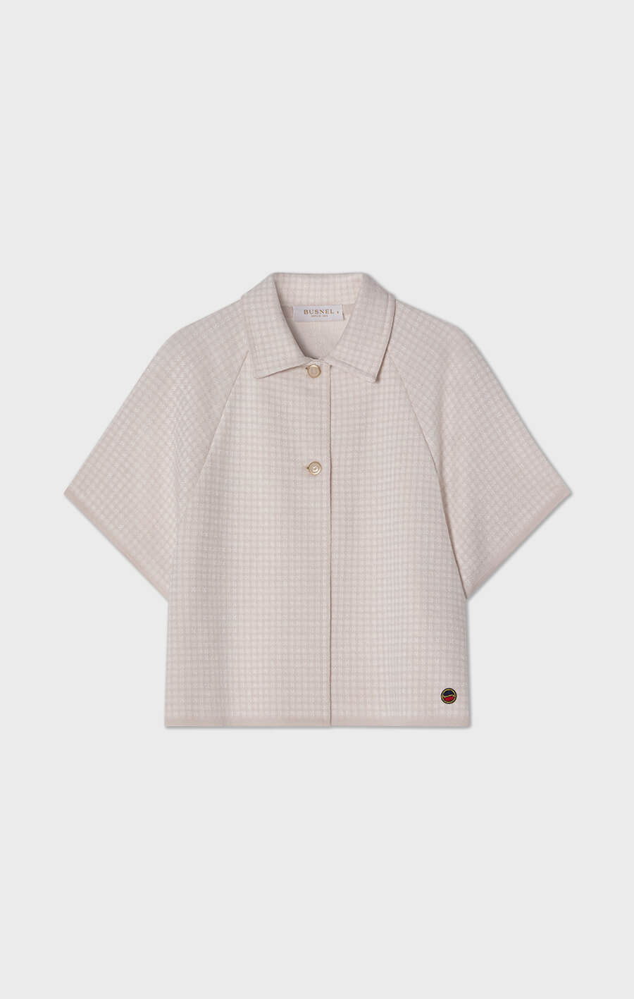 Amelie kort rutig cape ljusrosa