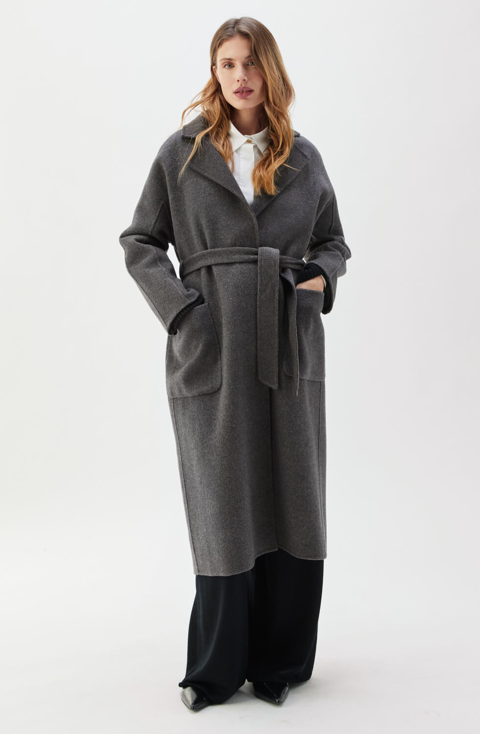 Angela Double Face Coat Antracite