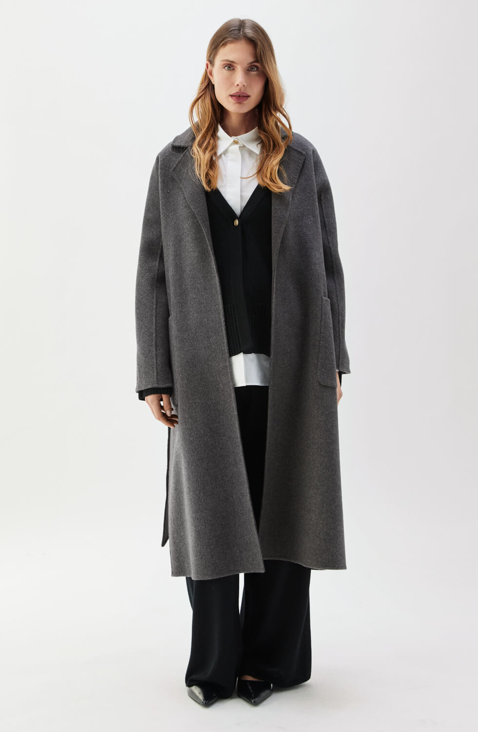 Angela Double Face Coat Antracite