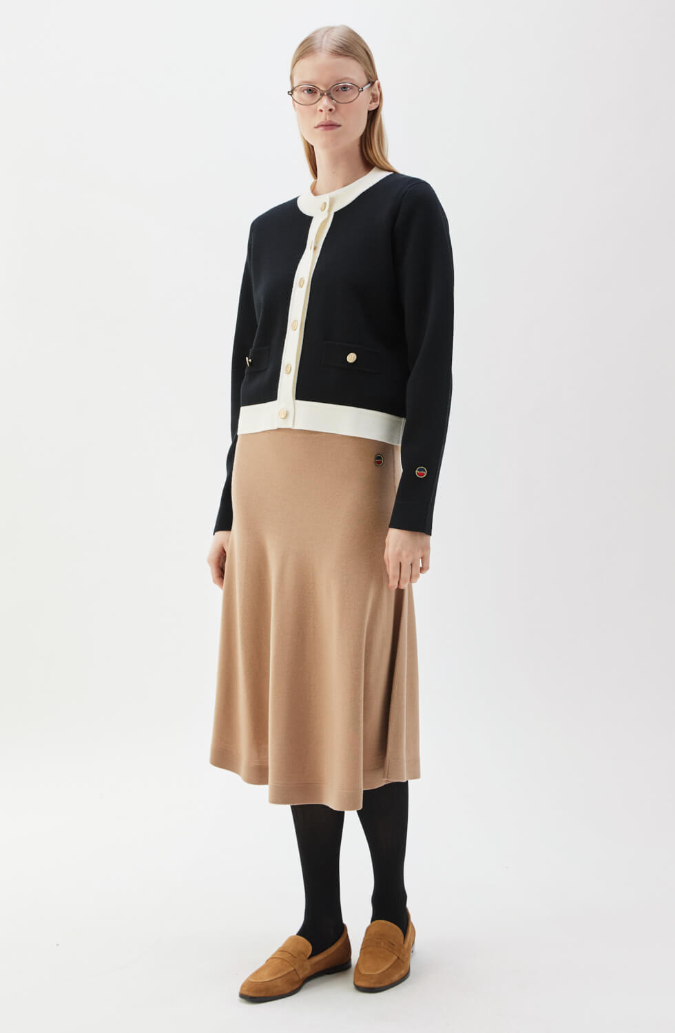 Aria Cardigan Black/Ecru