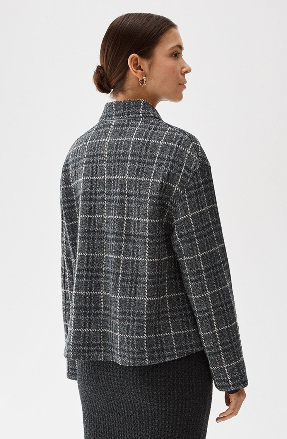 Becky Jacket Grey Melange Check