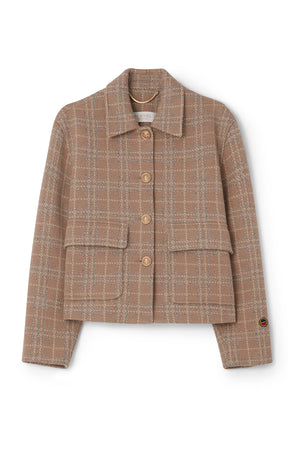 Becky Jacket Toffee Check