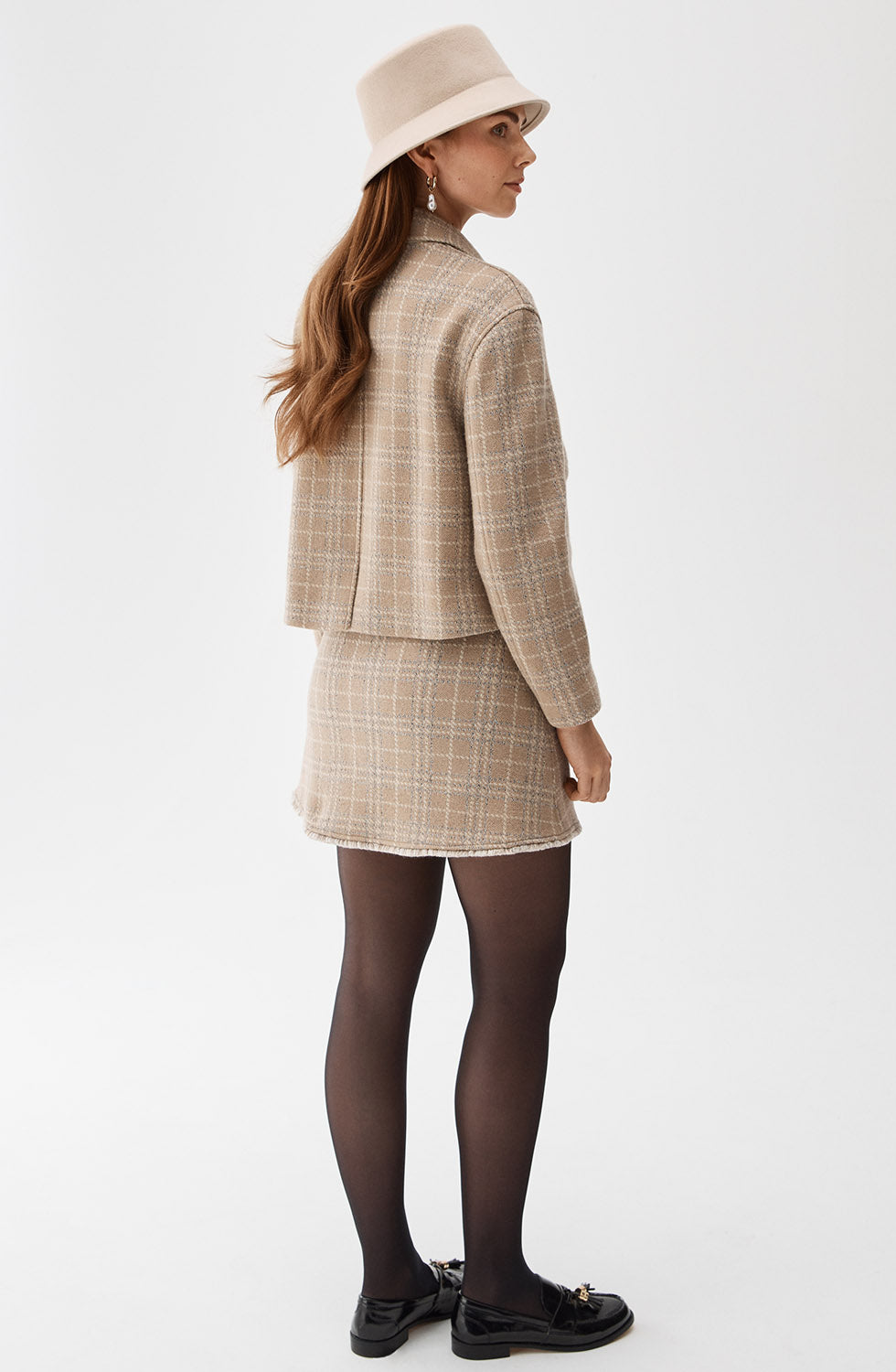 Becky Jacket Toffee Check