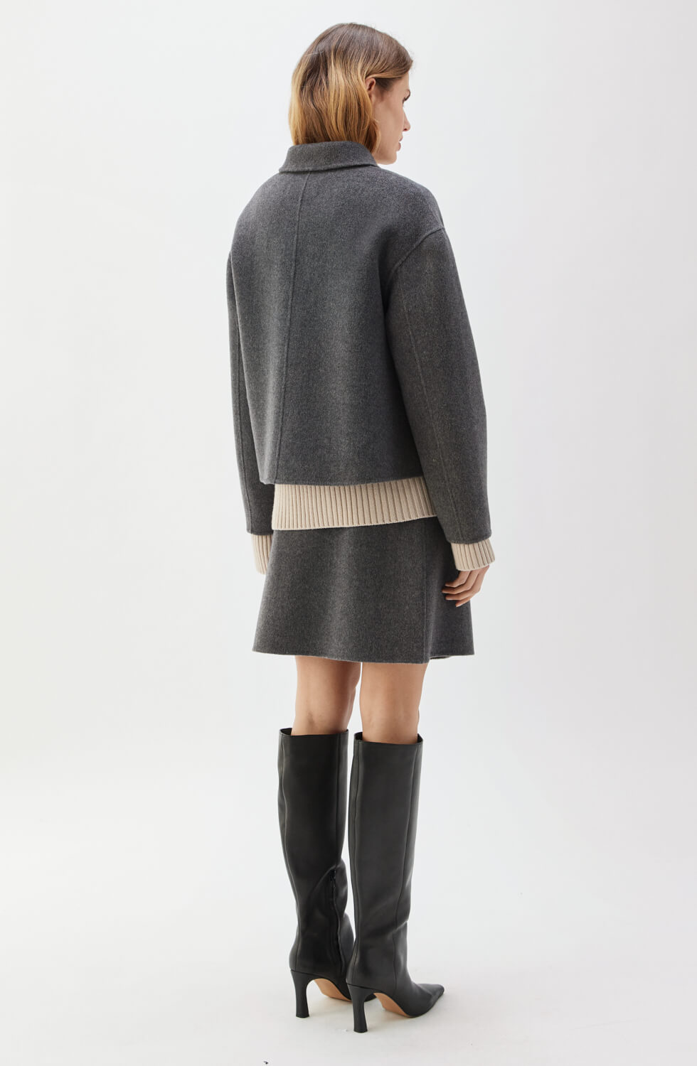 Becky Double Face Jacket Antracite