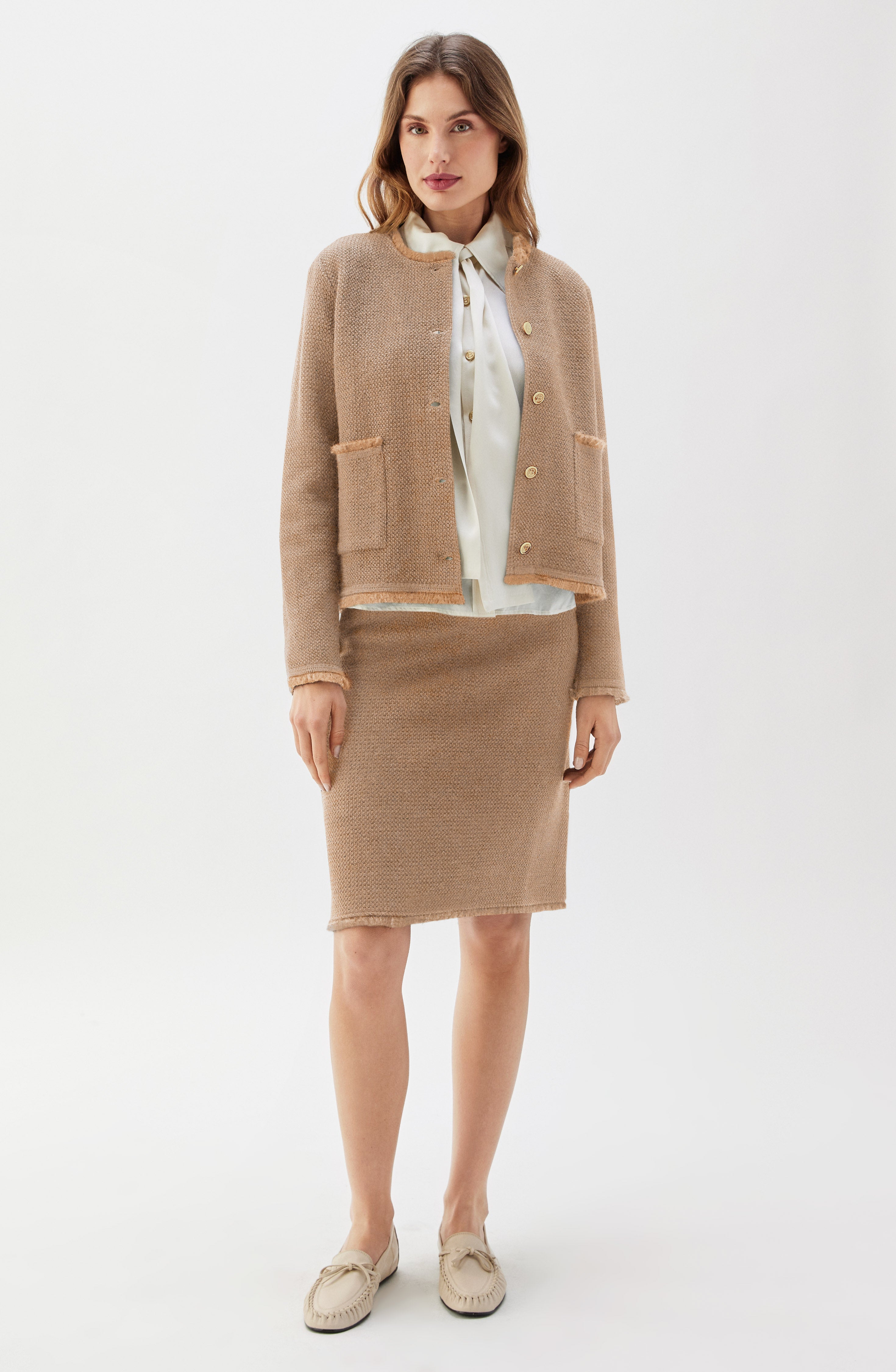 Lucky Tweed Skirt Salty Caramel