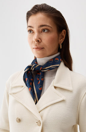 Busnel Silk Scarf Logo Print Small