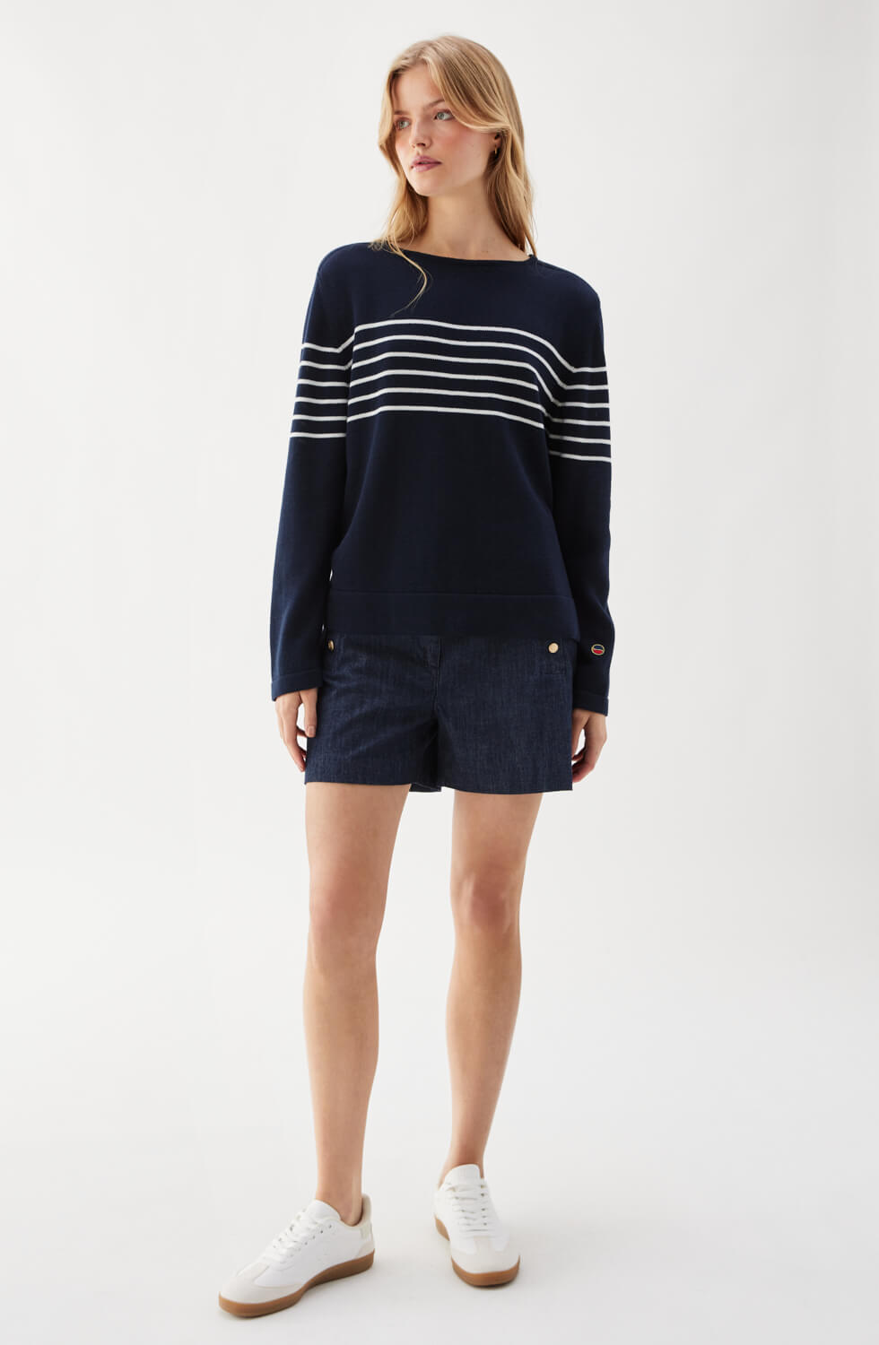 Carrie Sweater Marine/Ecru