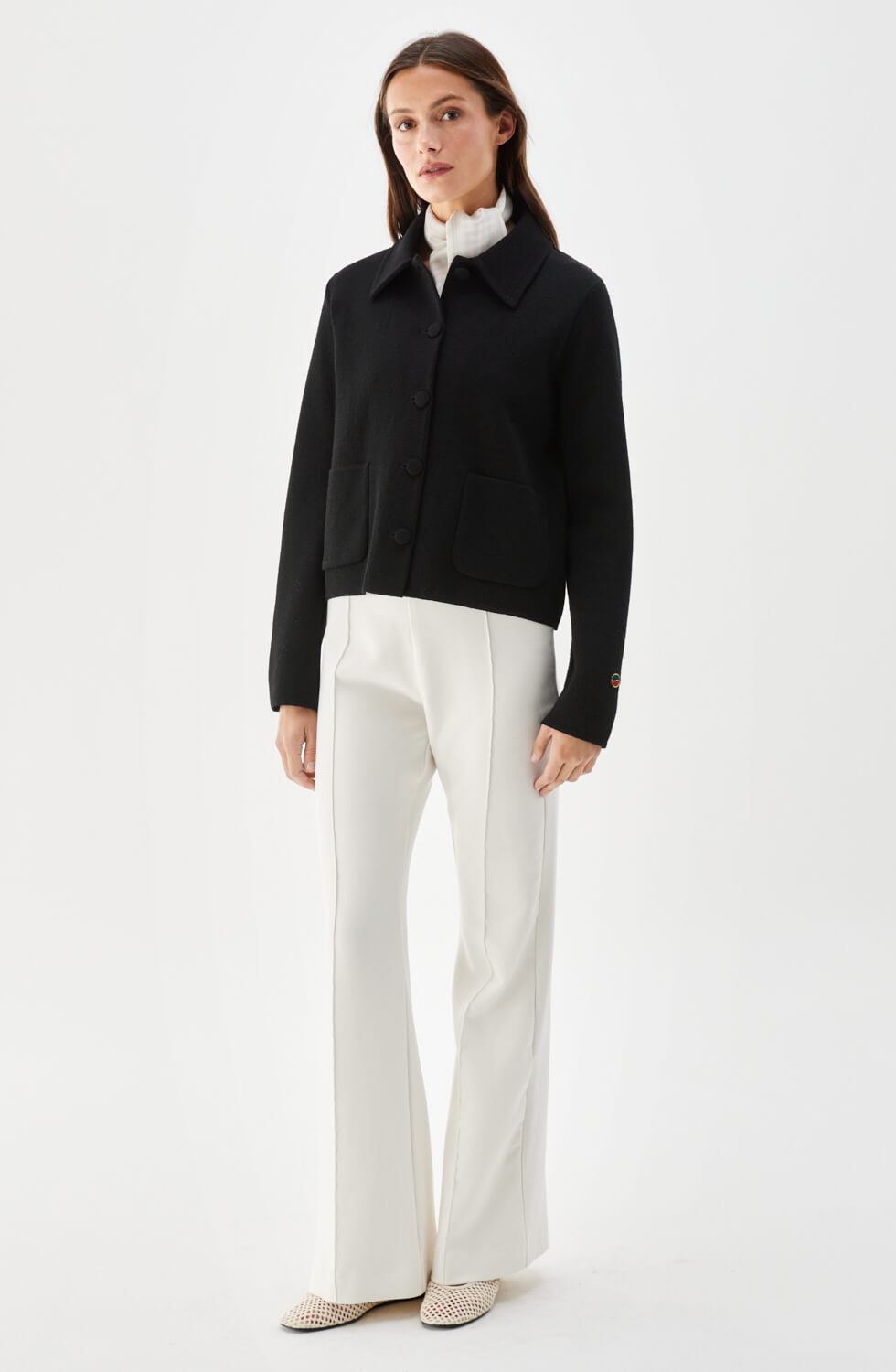 Catherine Knitted Wool Jacket Black