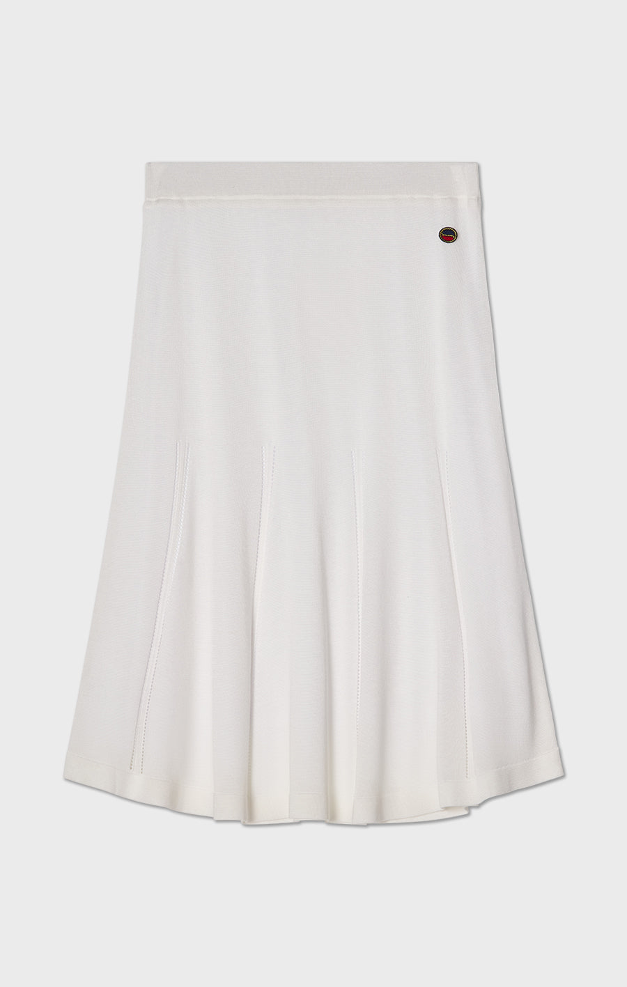 Della stickad midikjol crèmevit