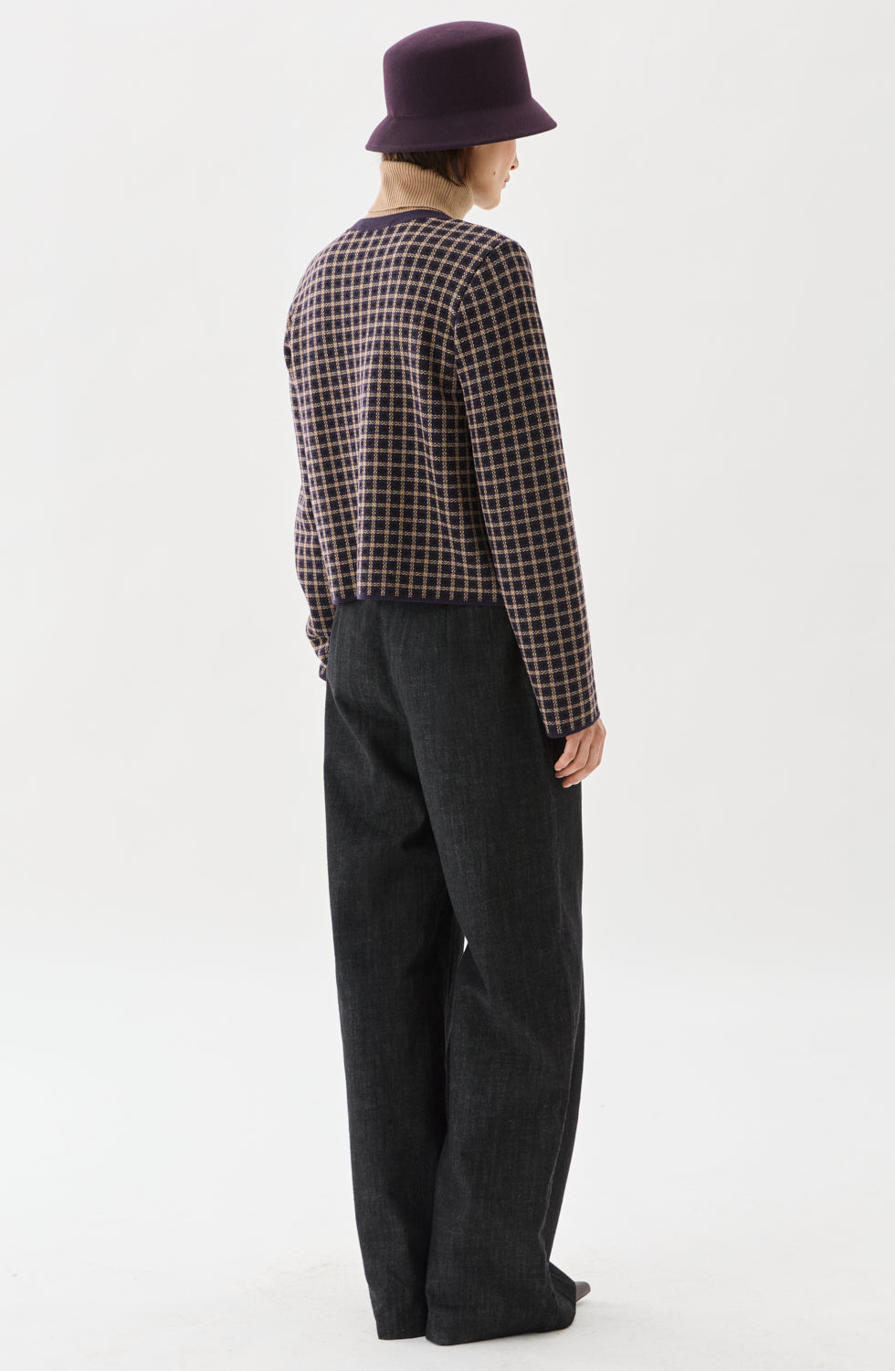 Elle Short Jacket Pepita Prune