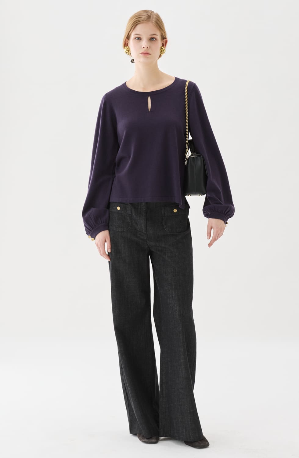 Esme Cuff Top Prune