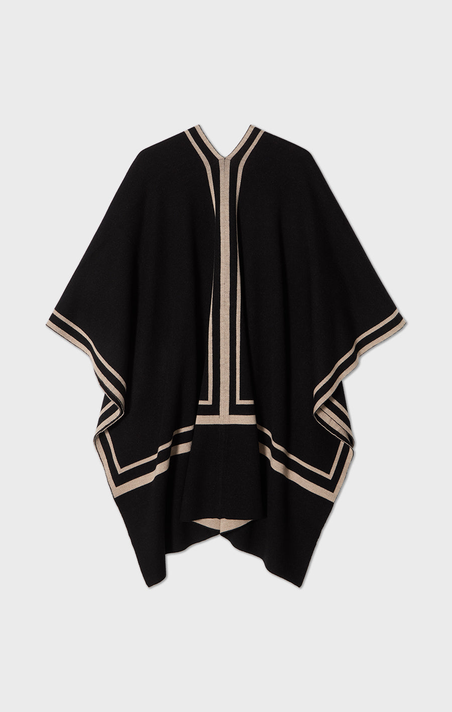Garbo Poncho Black/Oat