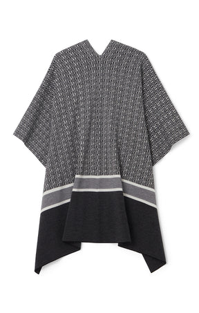 Garnette Poncho Black/Ecru