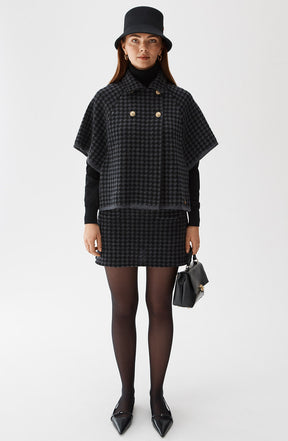 Gertrude Cape Dogtooth Black/Antracite