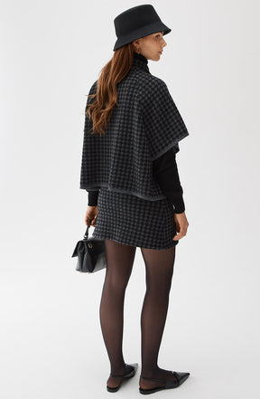 Gertrude Cape Dogtooth Black/Antracite