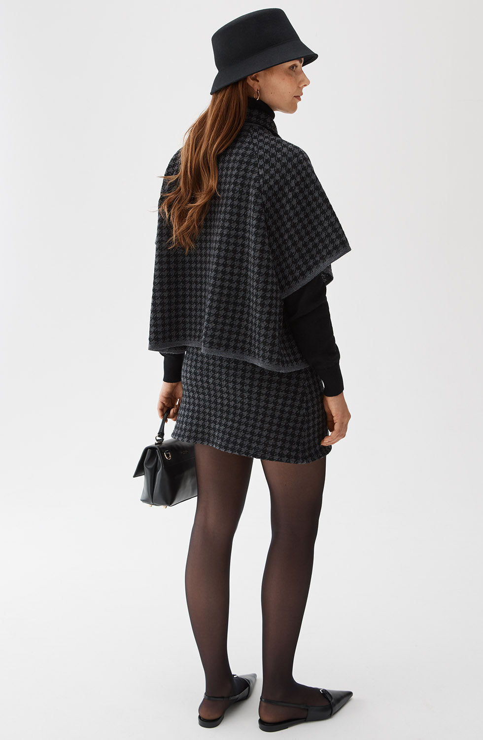Gertrude Cape Dogtooth Black/Antracite