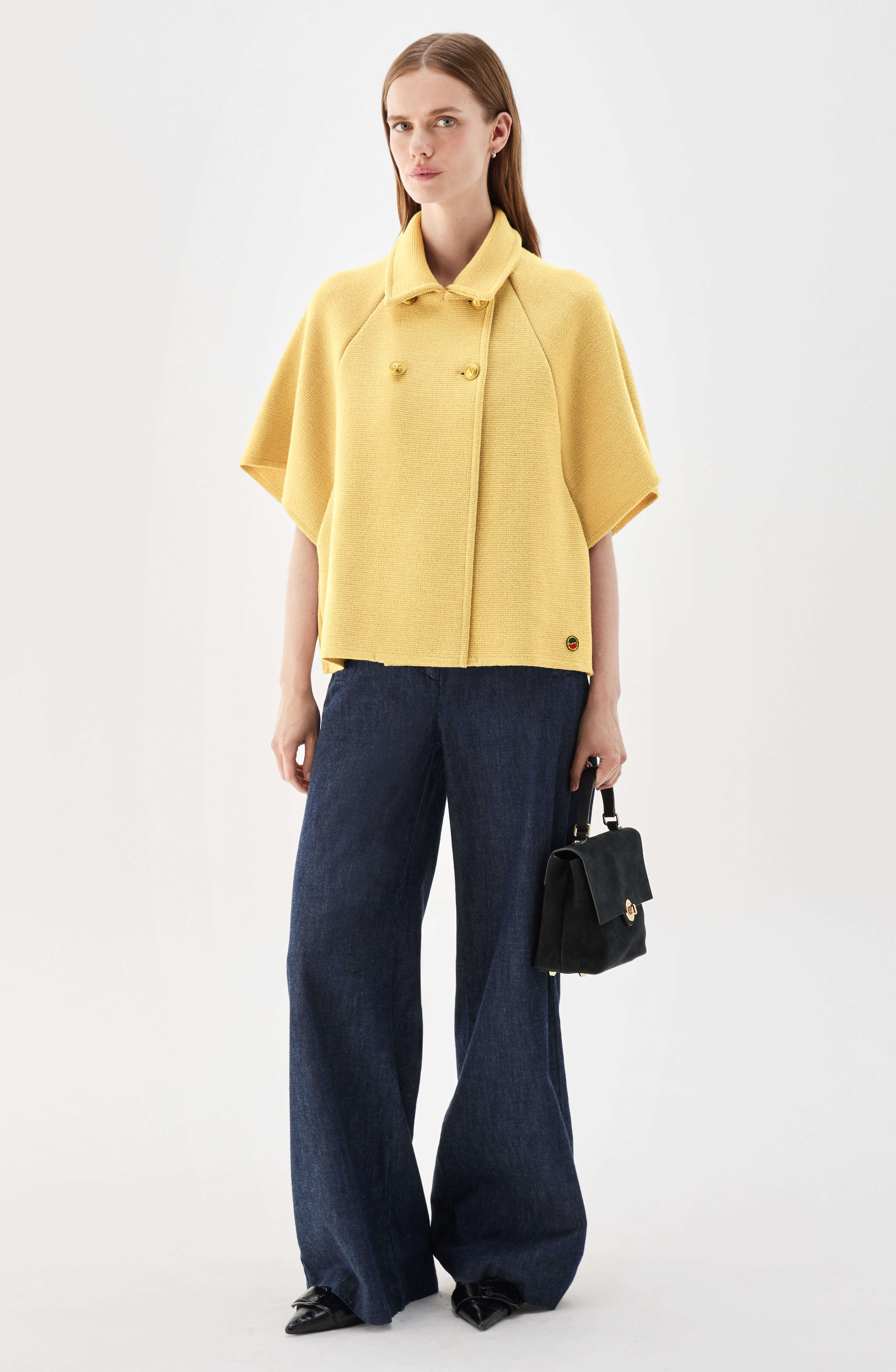 Gertrude Short Wool Cape Royal Yellow