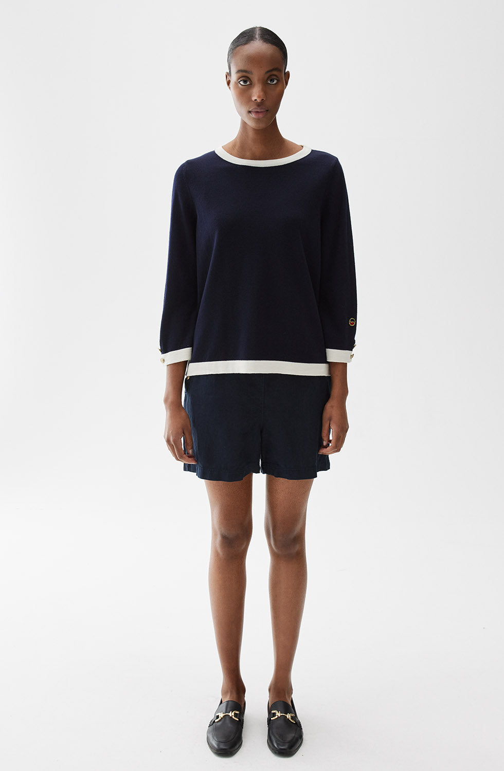 Helen Top Marine/Ecru