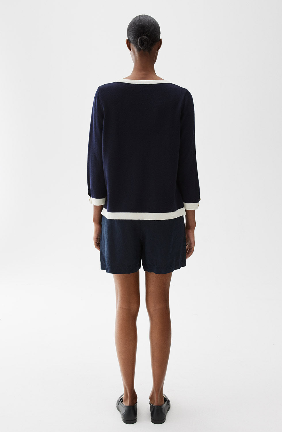 Helen Top Marine/Ecru