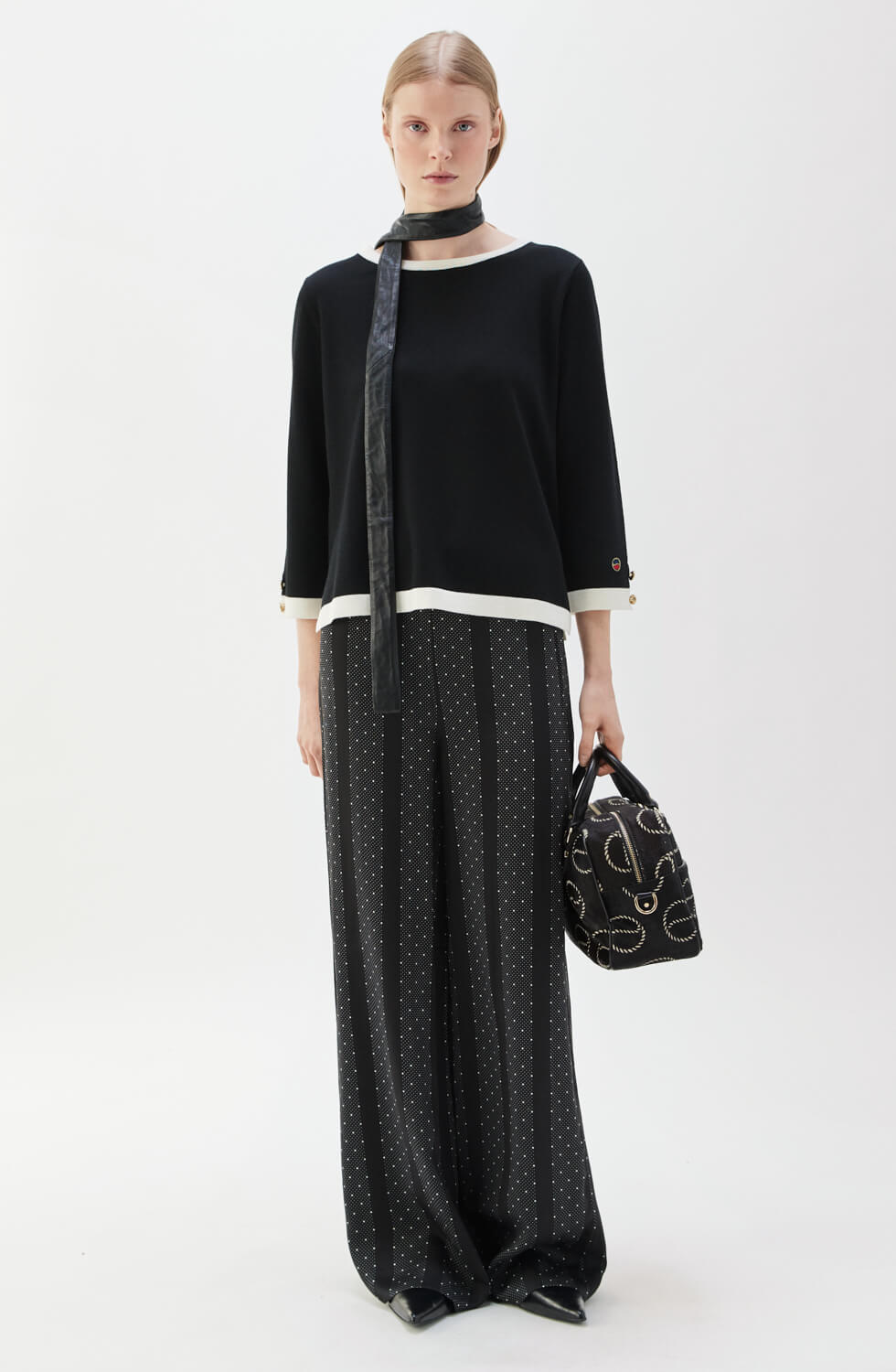 Helen Top Marine/Ecru