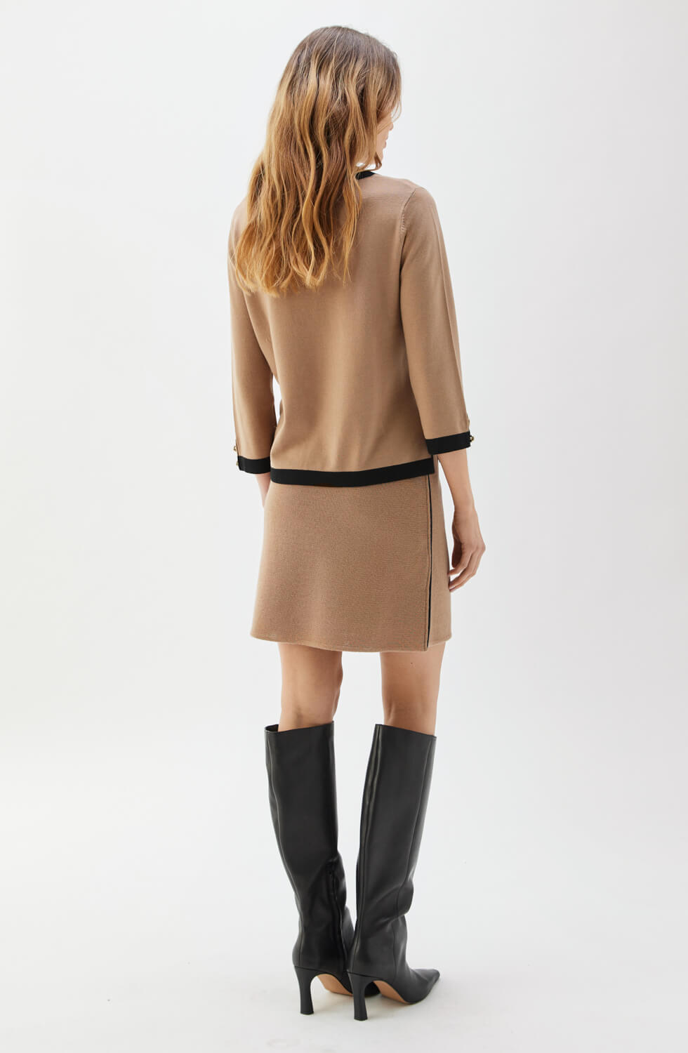 Minette Piped Skirt Salty Caramel/Black