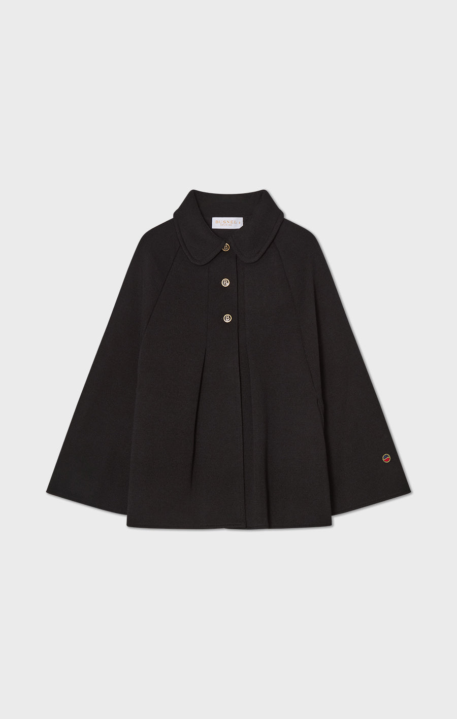 Isa Knitted Wool Cape Black