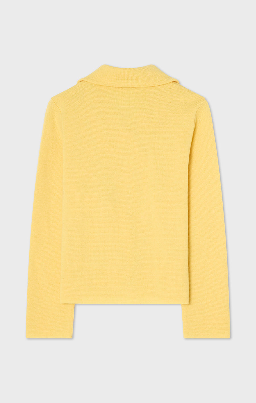 Indra stickad jacka i ull gul