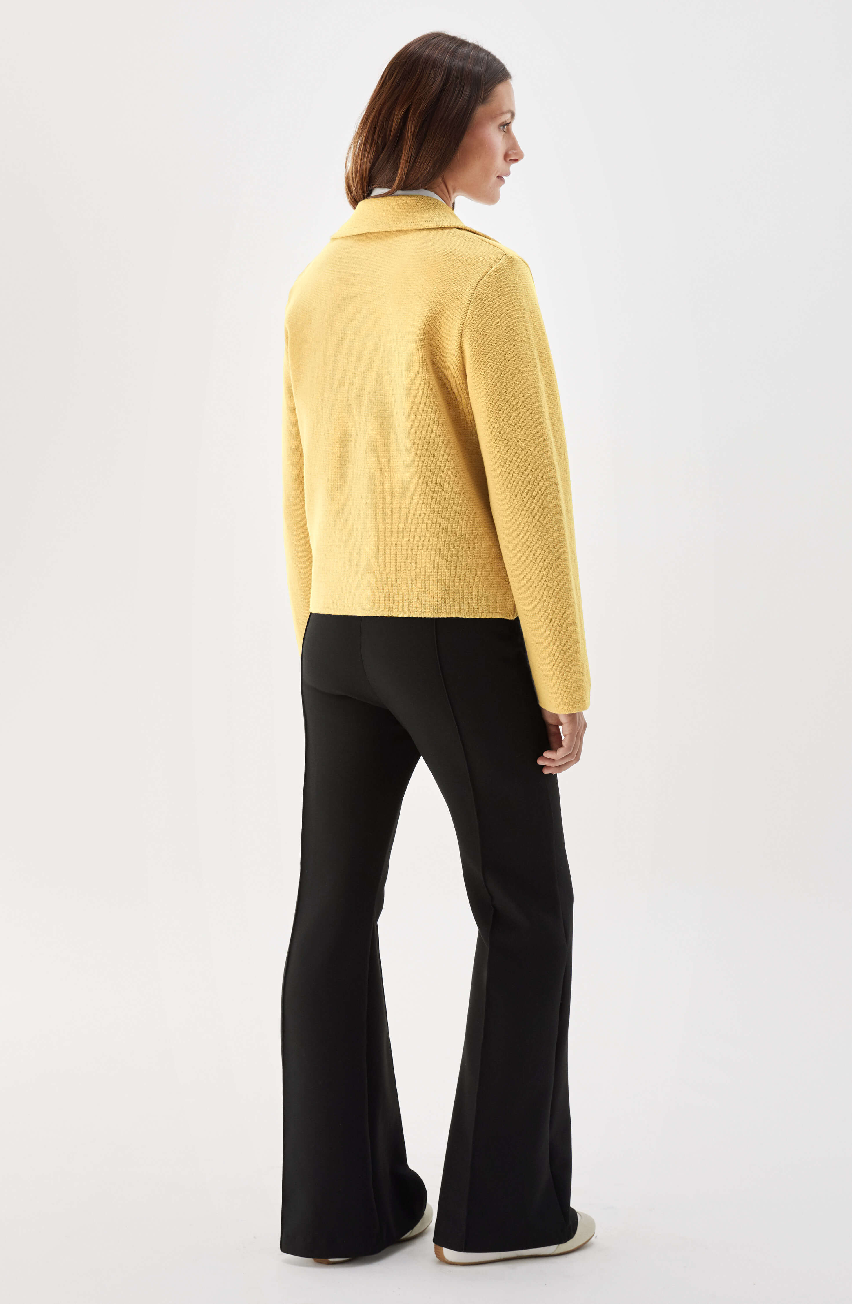 Indra Knitted Wool Jacket Royal Yellow