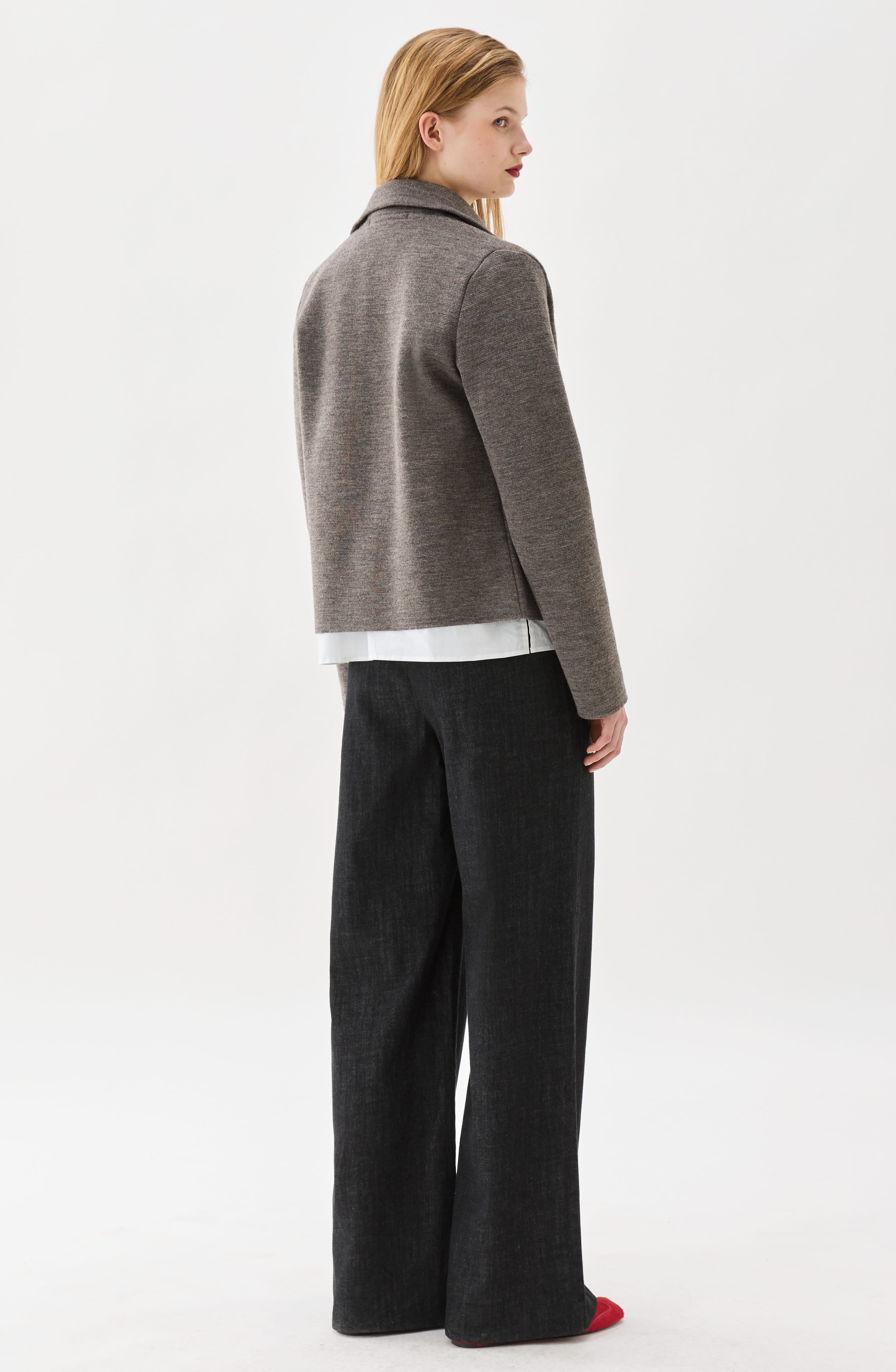 Indra Knitted Wool Jacket Mole