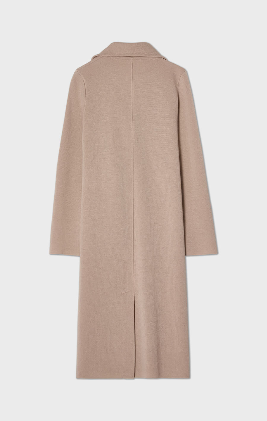 iris lång stickad kappa i ull beige