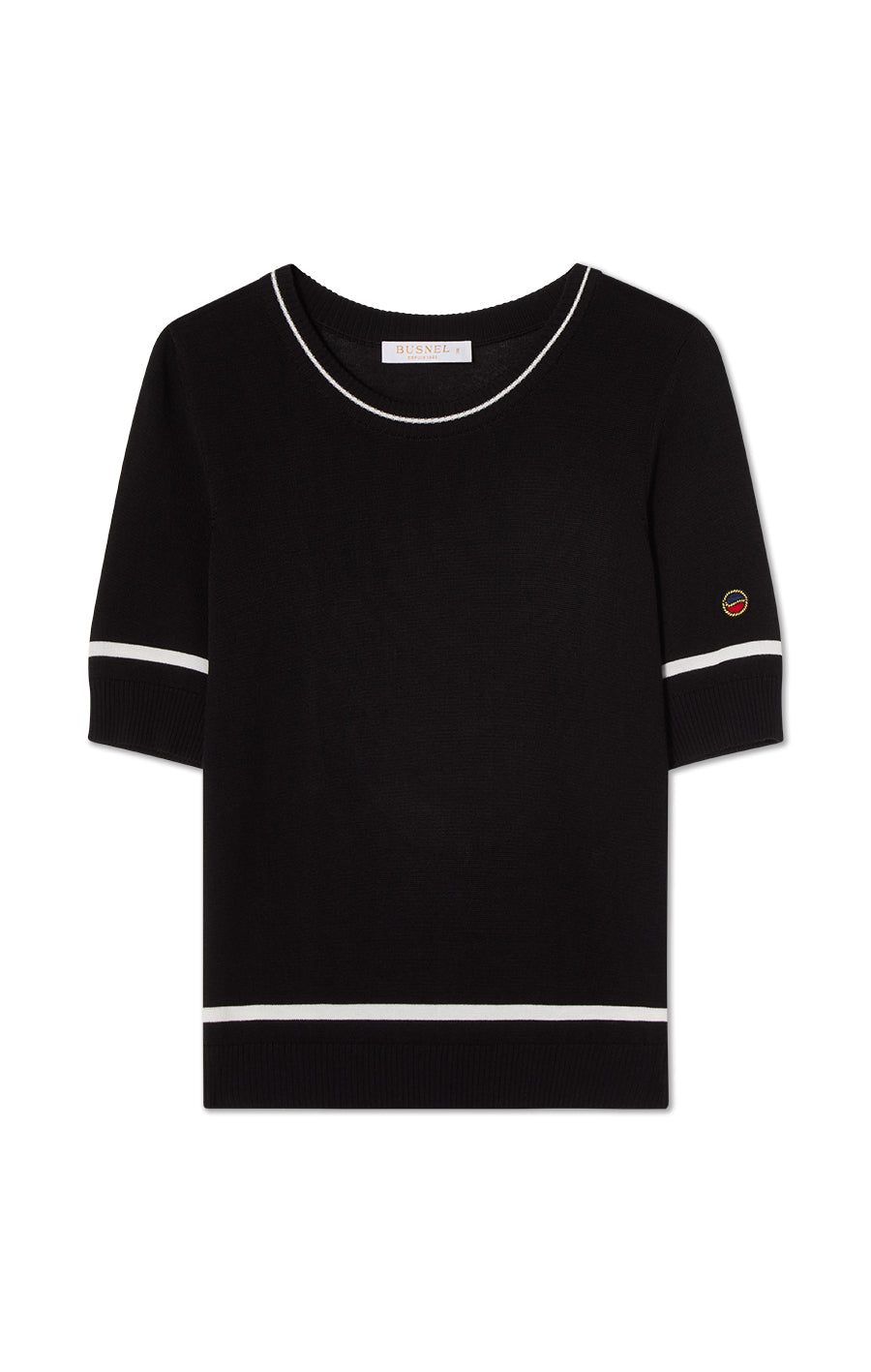 Karla Contrast Top Black/Ecru